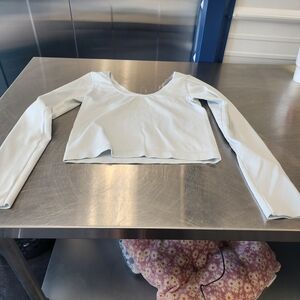 wild fable Light Blue Ribbed Long Sleeve Crop Top